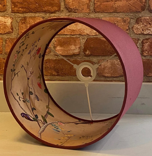 Linen Lamp Shade with Gold Bird Lining | 40cm