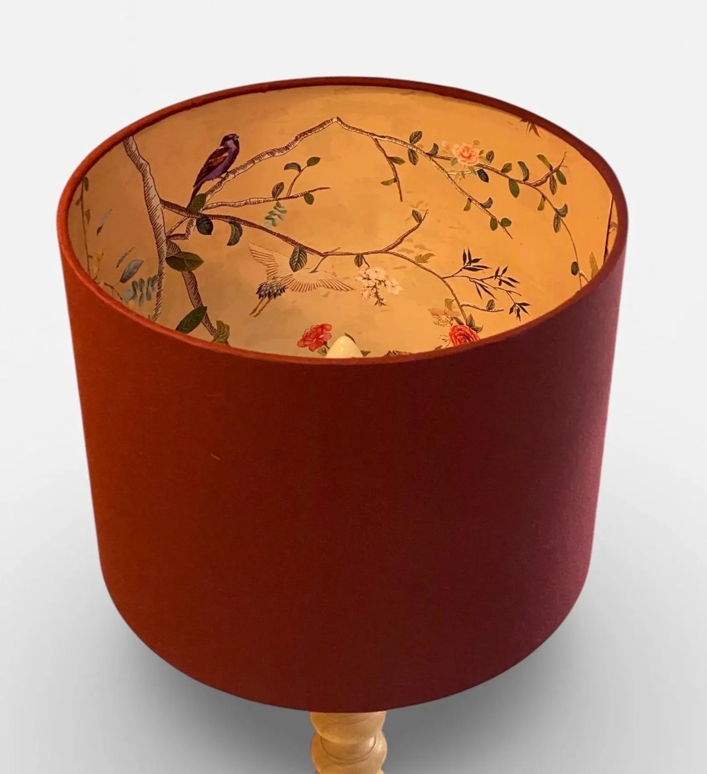 Linen Lamp Shade with Gold Bird Lining | 40cm